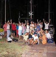 The fleet celebrates in Antigua